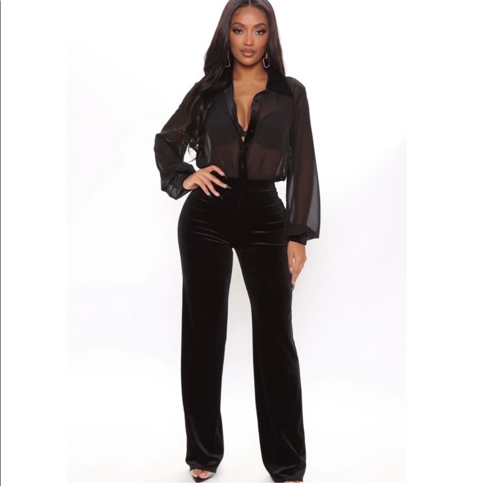Mesh/Velvet Jumpsuit *NWT*